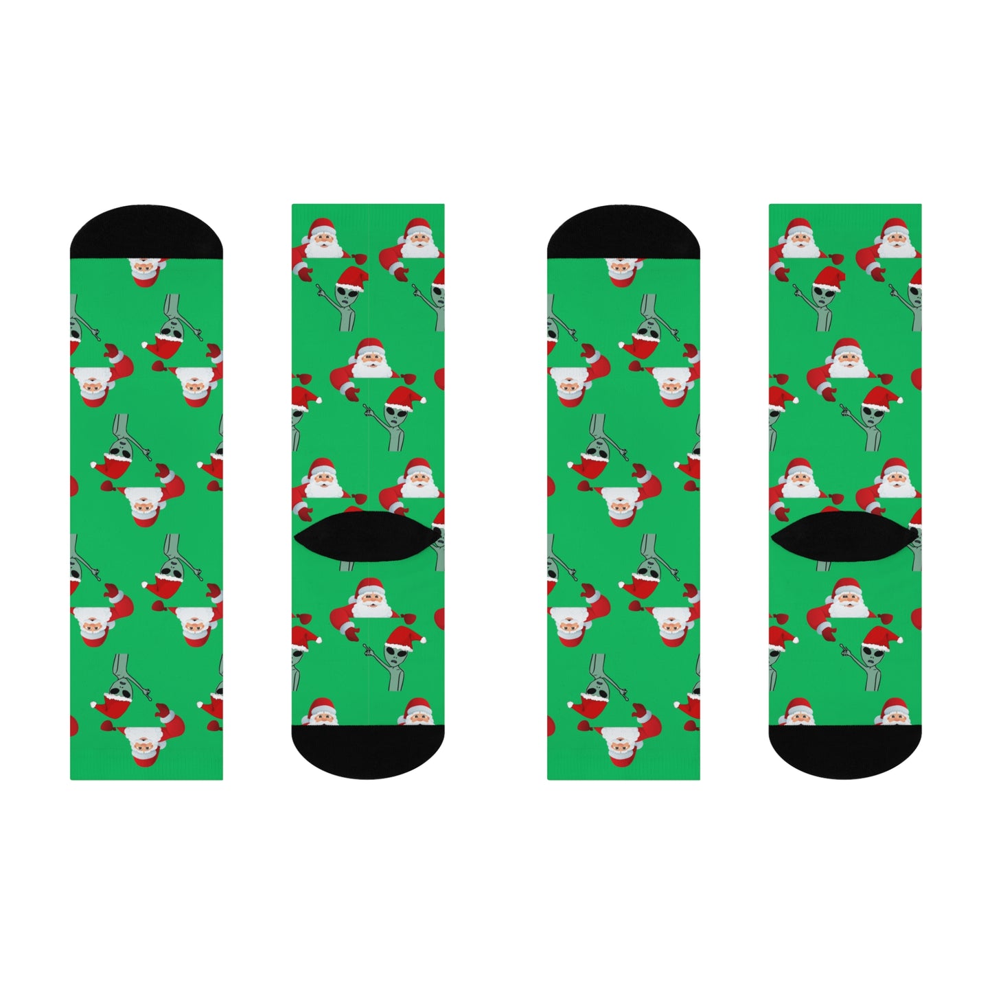 Santa Alien - Christmas UFO Fun Novelty Holiday Socks