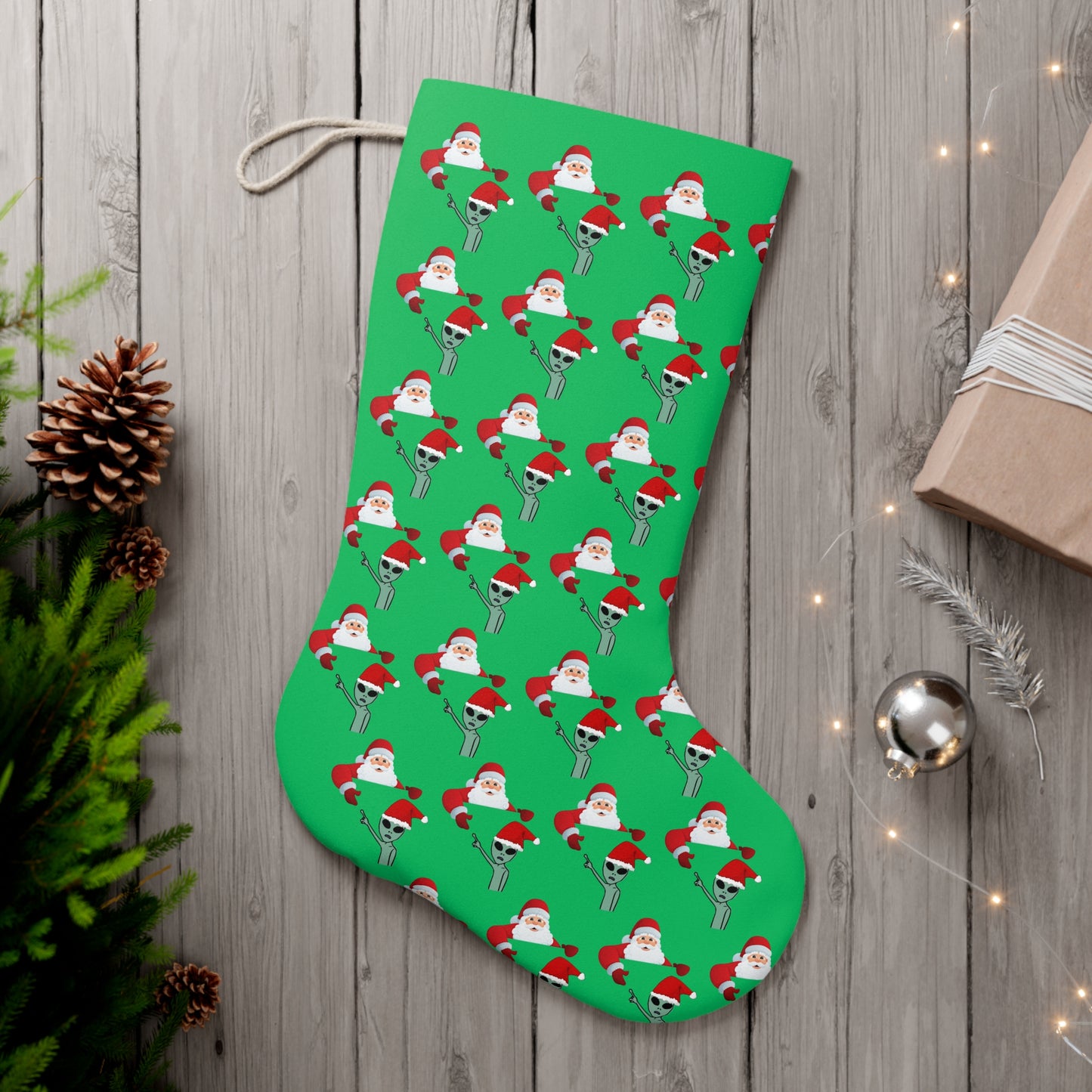 Santa Alien - Christmas UFO Fun Novelty Holiday Stocking