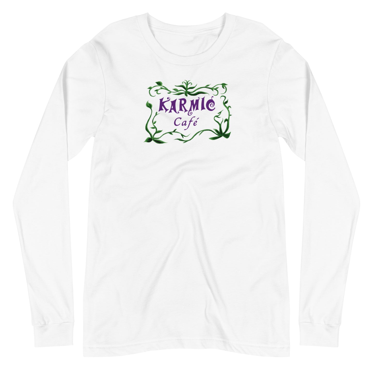 Super Comfy Fat Cat - Karmic Cafe T-shirt (white or gray long-sleeved)