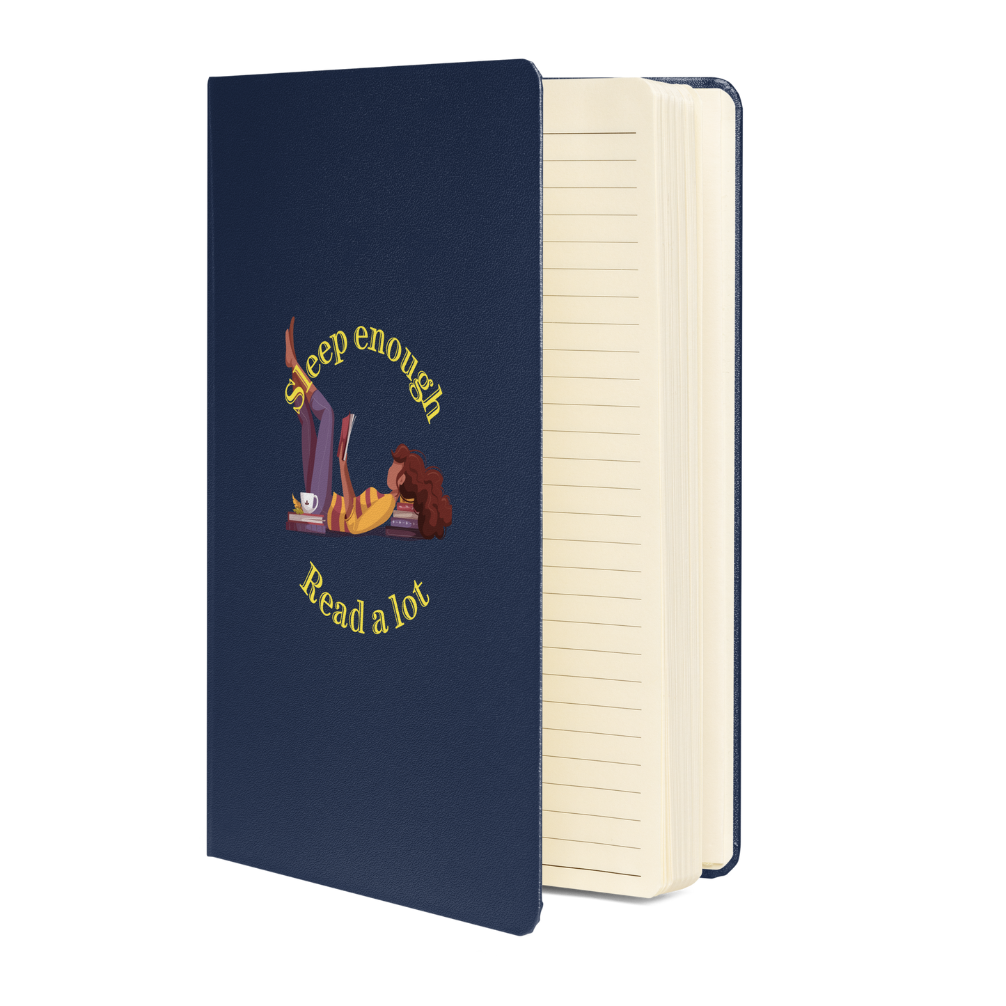 Sleep Enough-Read A Lot Lounging Hardcover Bound Notebook