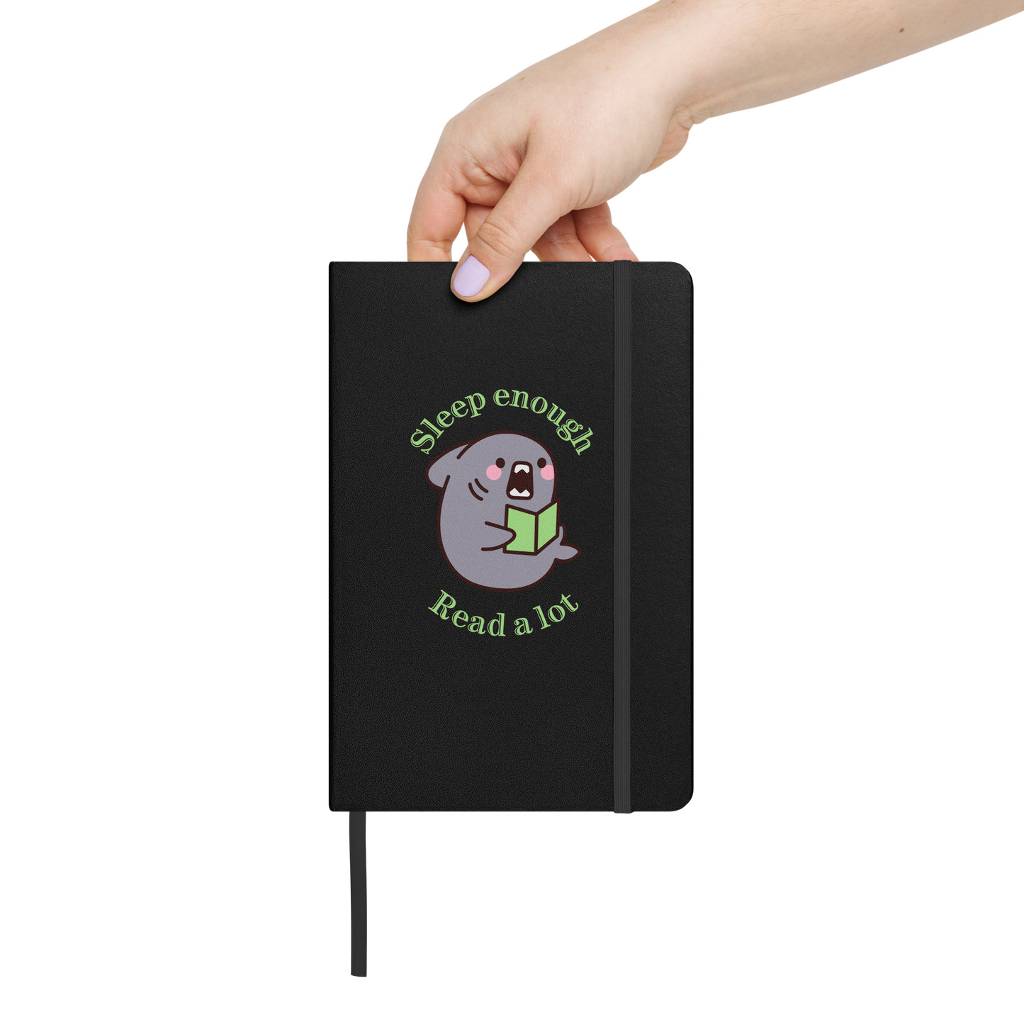 Sleep Enough-Read A Lot Whale Hardcover Bound Notebook