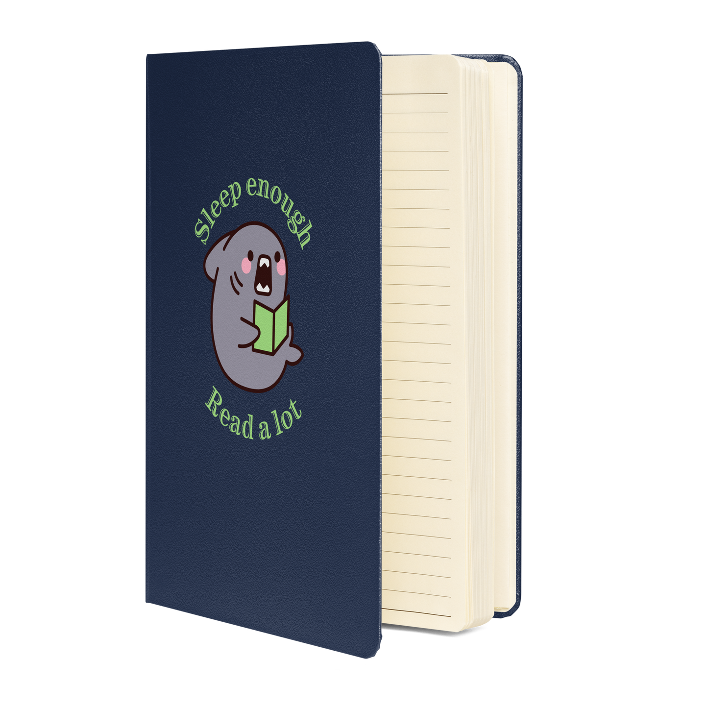 Sleep Enough-Read A Lot Whale Hardcover Bound Notebook