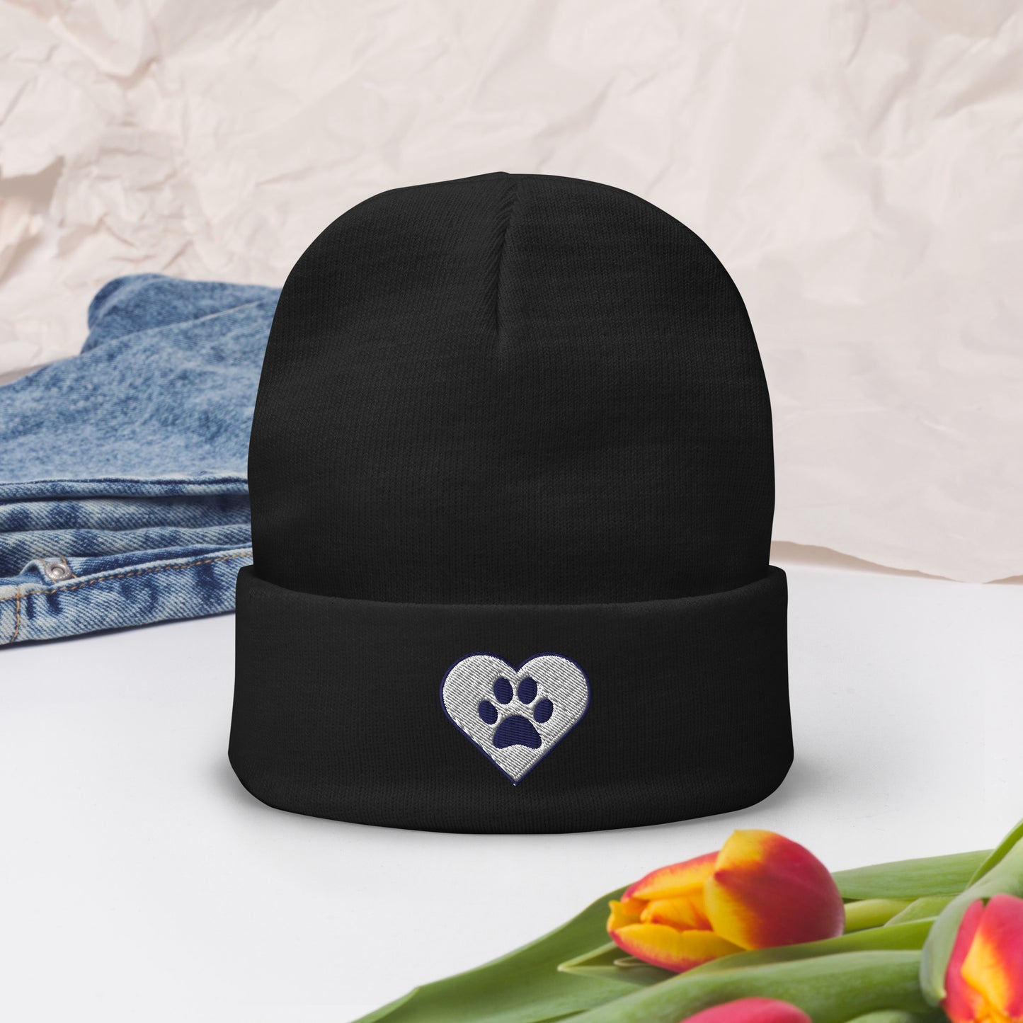 Heart-Paw Soft Cozy Dog Lovers Beanie