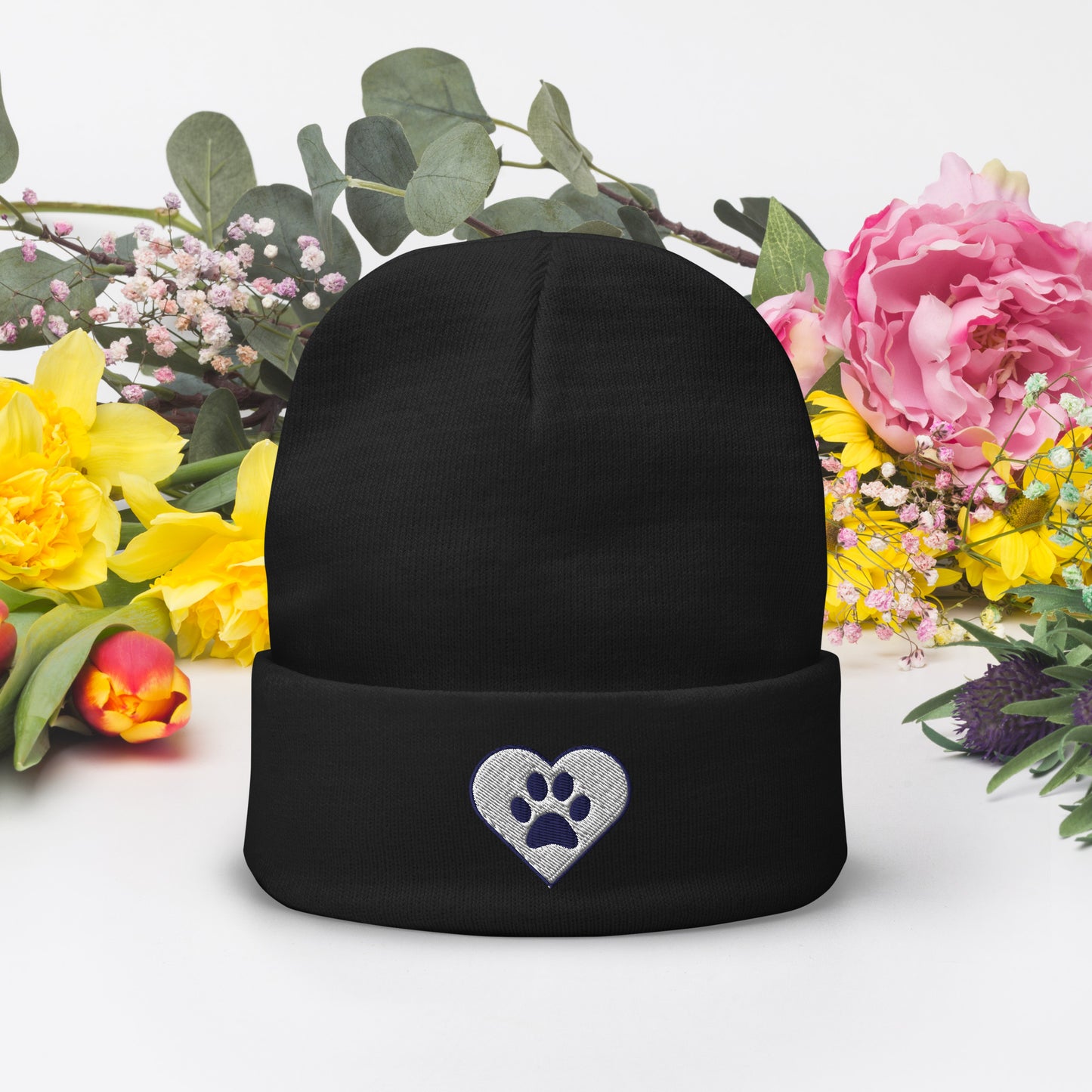 Soft Cozy Heart-Paw Dog Lovers Beanie