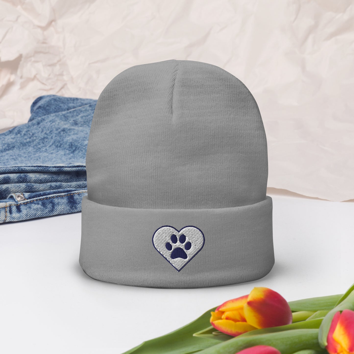 Heart-Paw Soft Cozy Dog Lovers Beanie