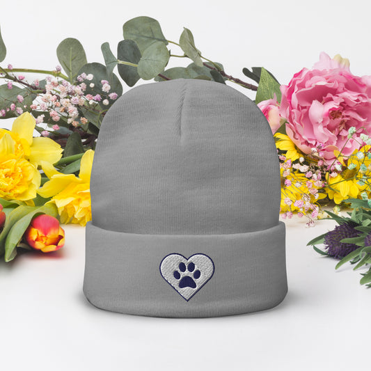 Heart-Paw Soft Cozy Dog Lovers Beanie