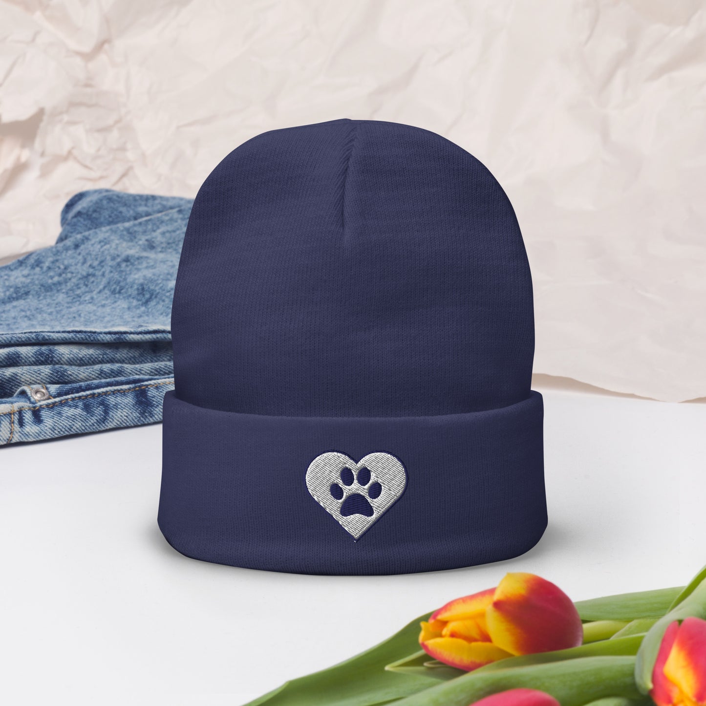 Heart-Paw Soft Cozy Dog Lovers Beanie