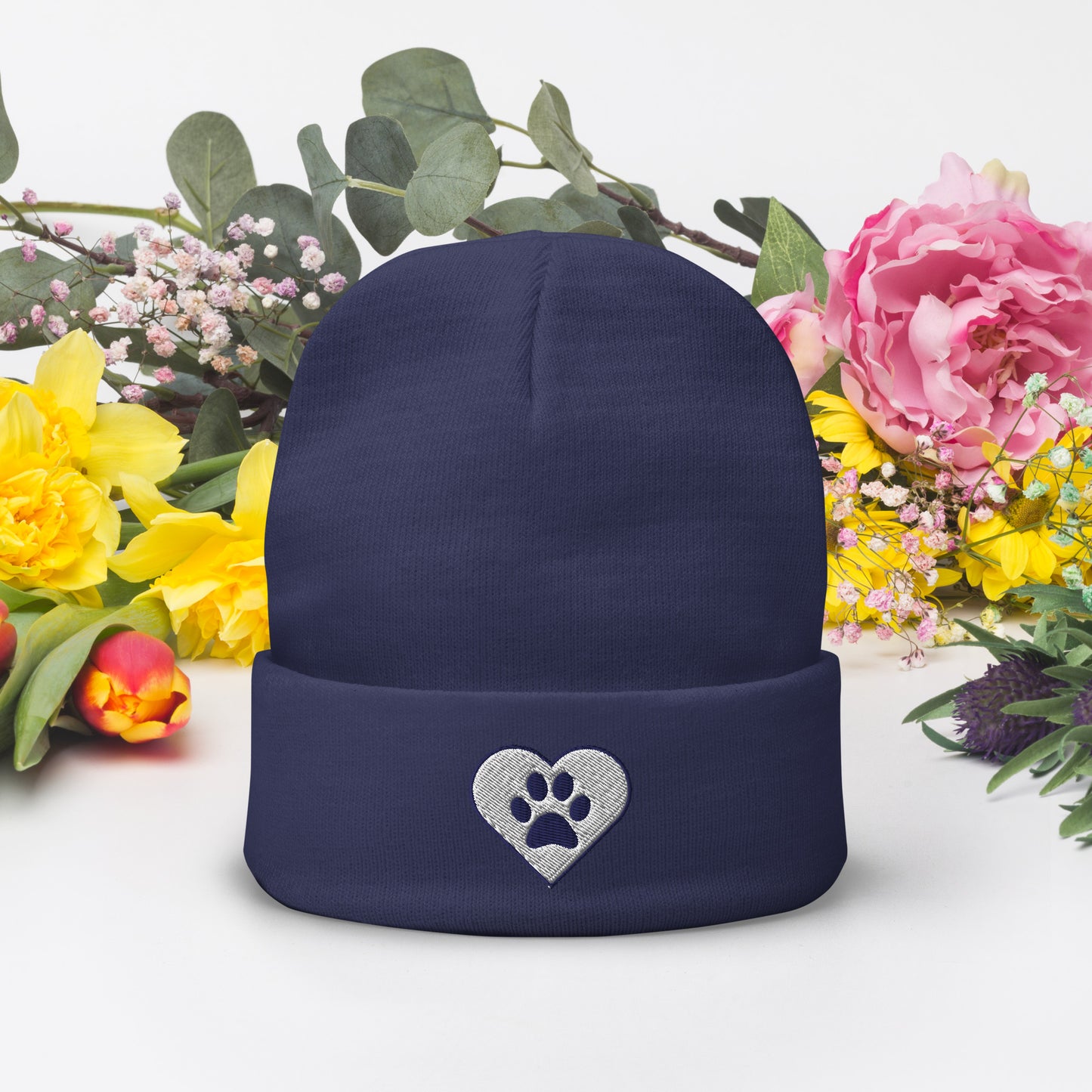 Soft Cozy Heart-Paw Dog Lovers Beanie