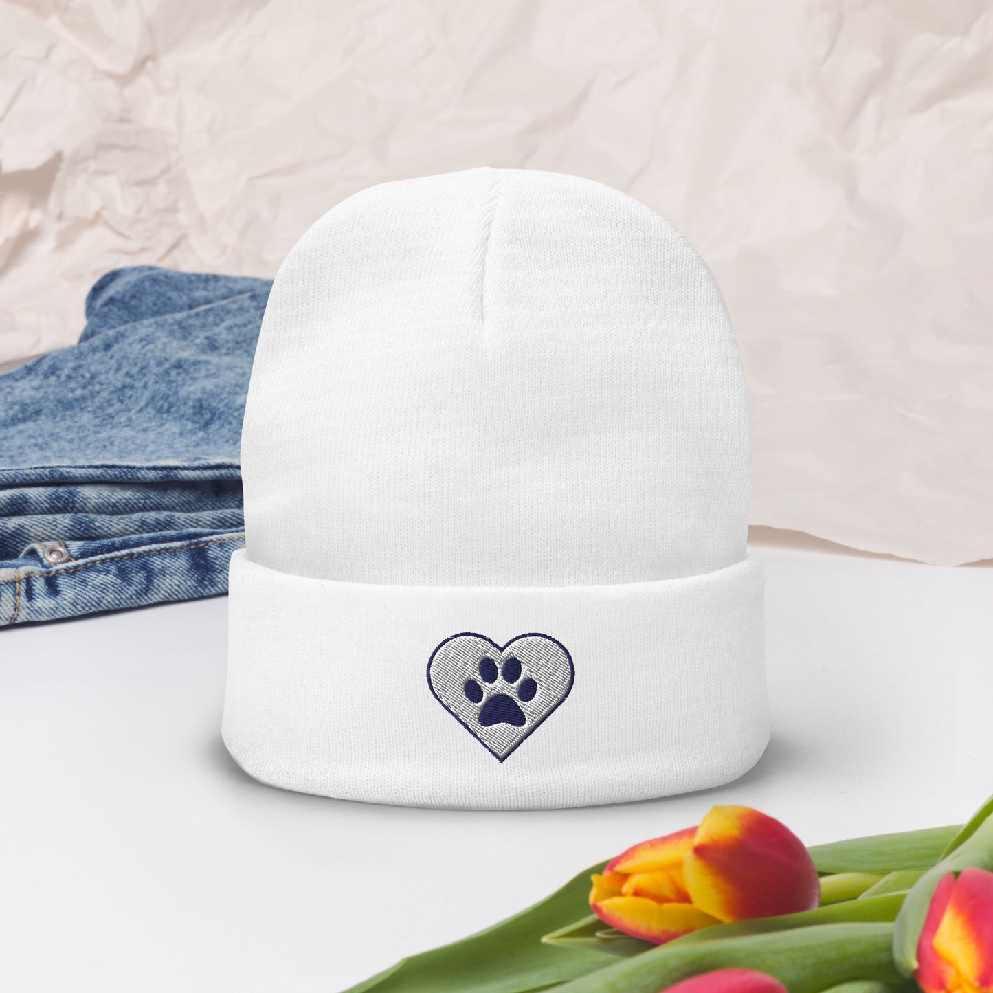 Heart-Paw Soft Cozy Dog Lovers Beanie