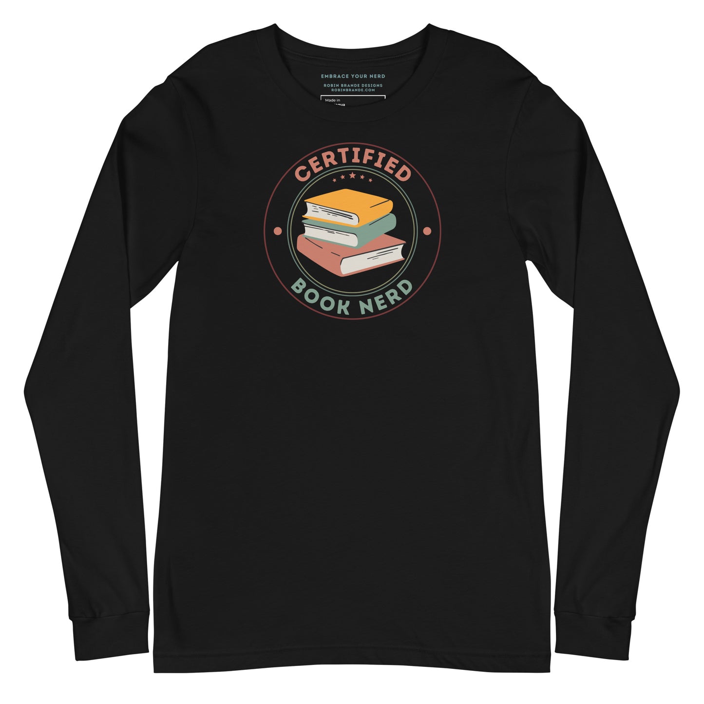 Certified Book Nerd Long-sleeved T-shirt