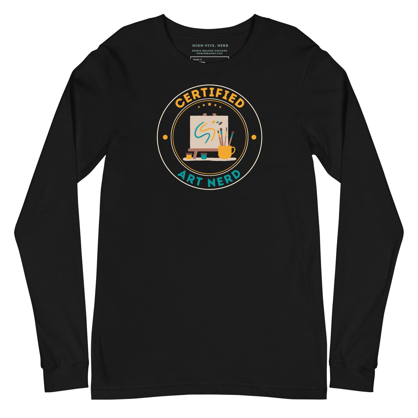 Certified Art Nerd Long-sleeved T-shirt