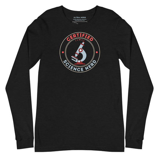 Certified Science Nerd Microscope Long-sleeved T-shirt