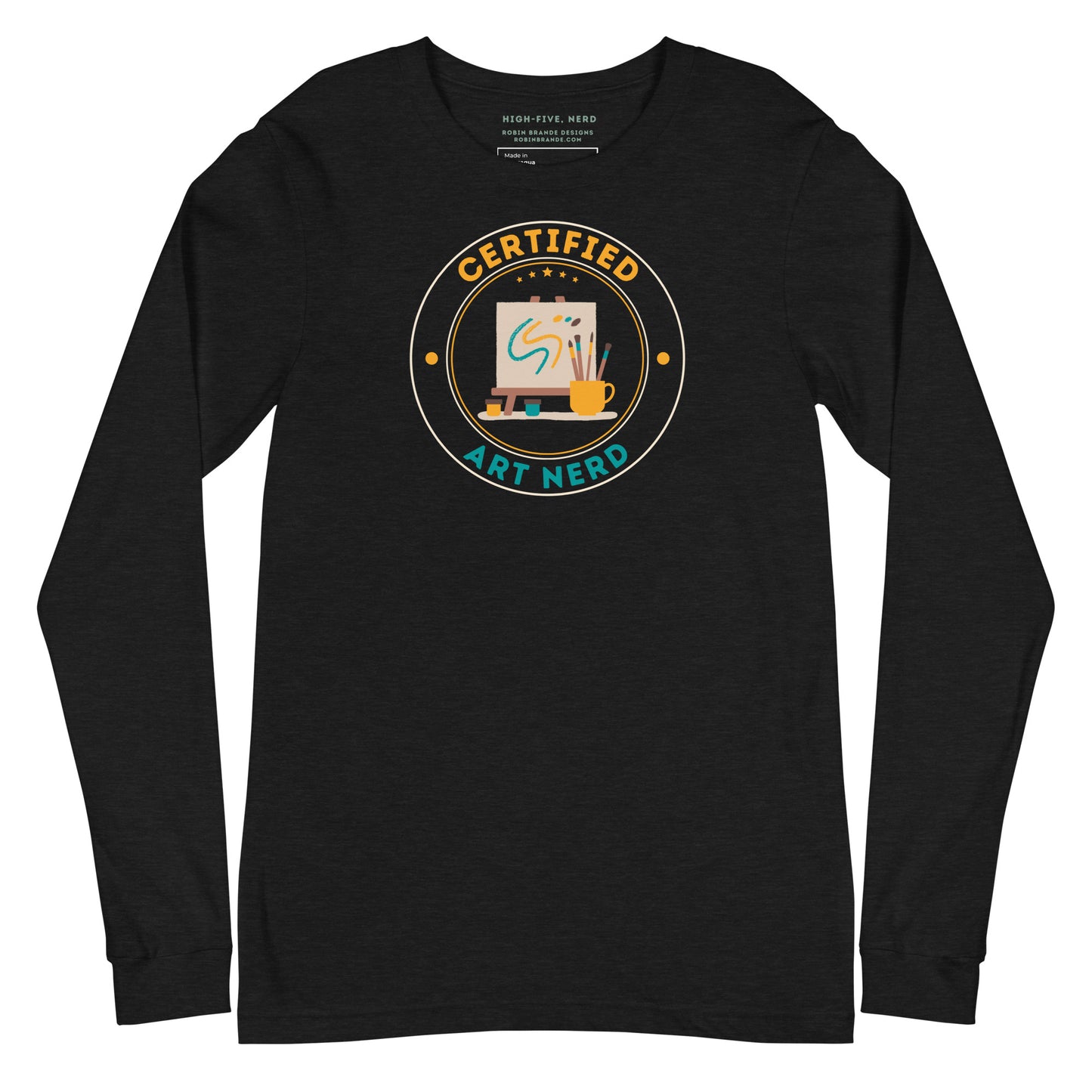 Certified Art Nerd Long-sleeved T-shirt