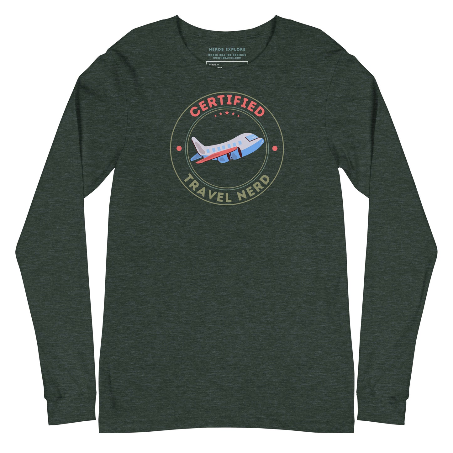 Certified Travel Nerd Long-sleeved T-shirt