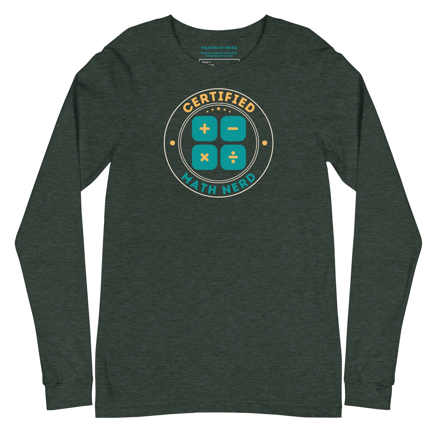 Certified Math Nerd Long-sleeved T-shirt