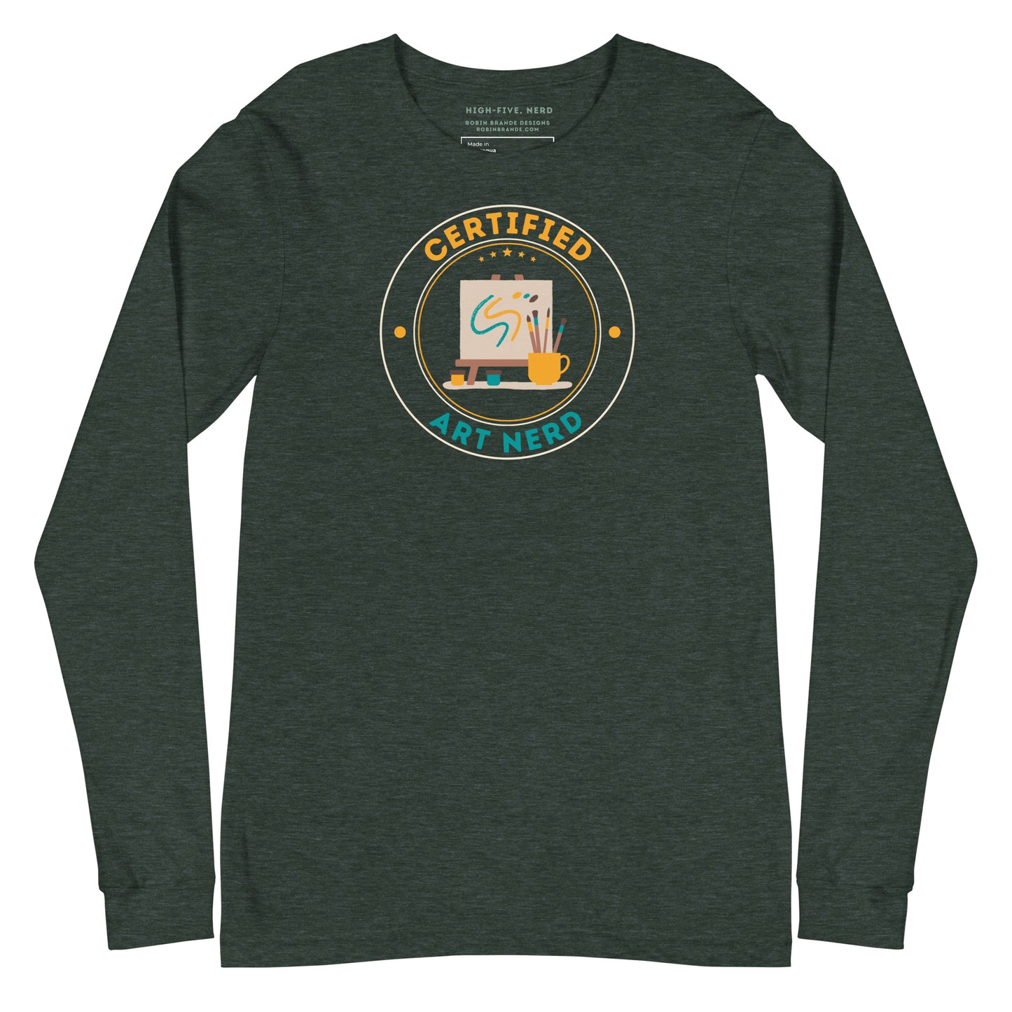 Certified Art Nerd Long-sleeved T-shirt