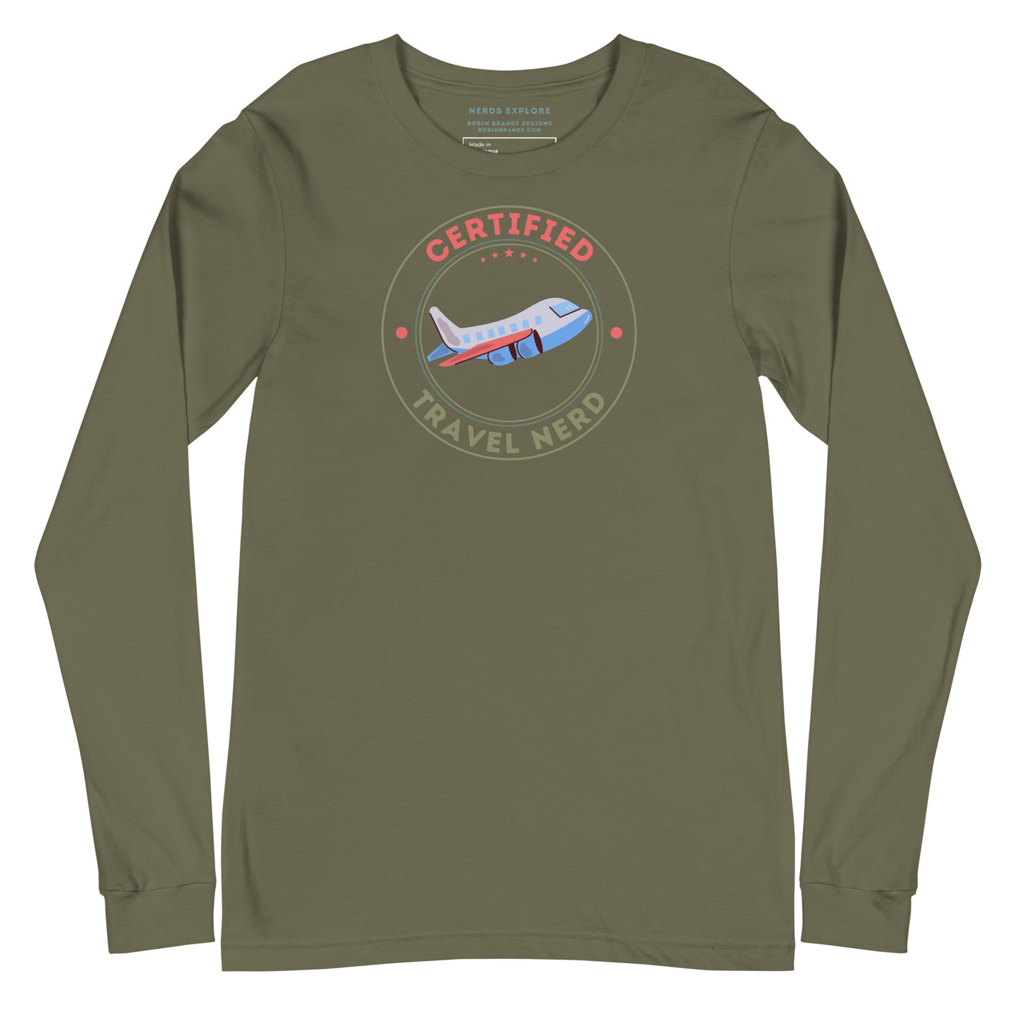 Certified Travel Nerd Long-sleeved T-shirt
