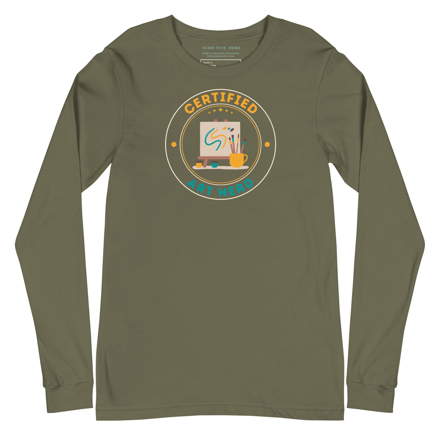 Certified Art Nerd Long-sleeved T-shirt