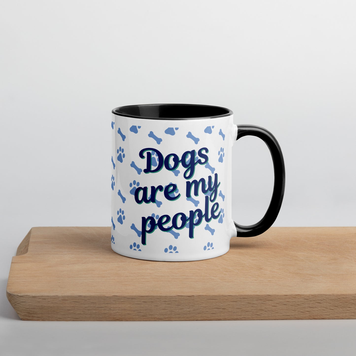 Dogs Are My People - Dog Lovers Mug - blue with color inside