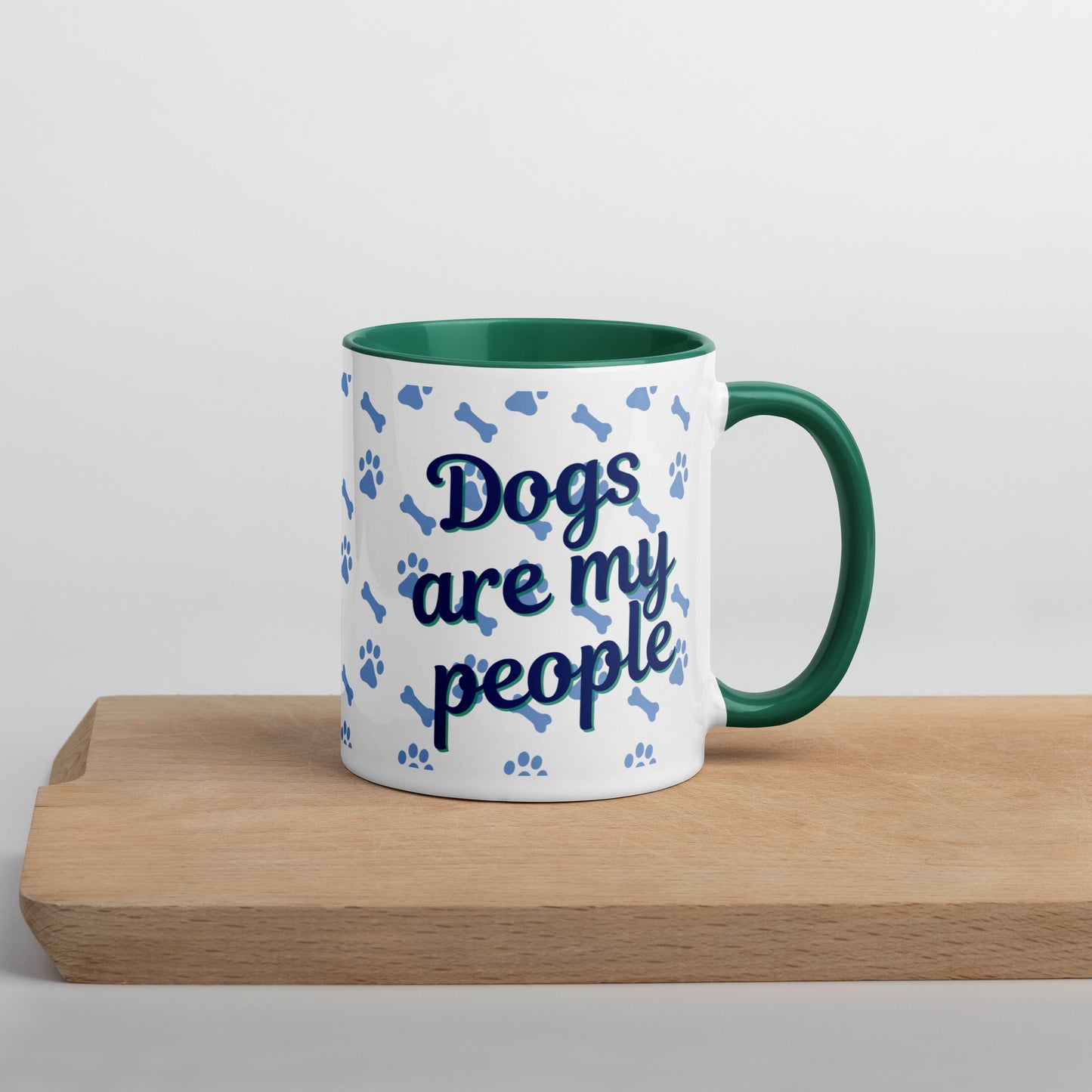 Dogs Are My People - Dog Lovers Mug - blue with color inside