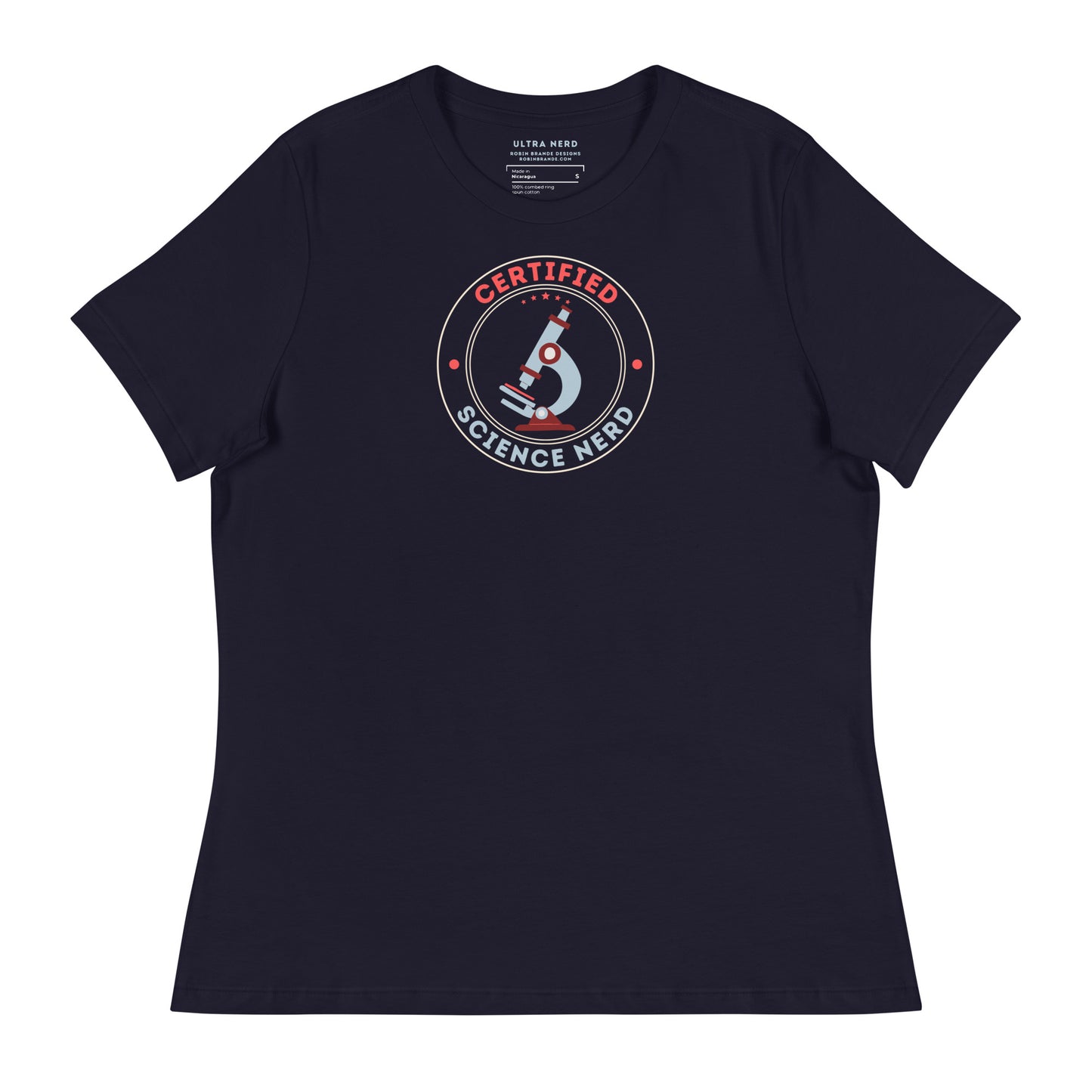 Certified Science Nerd Microscope Women's Relaxed T-Shirt
