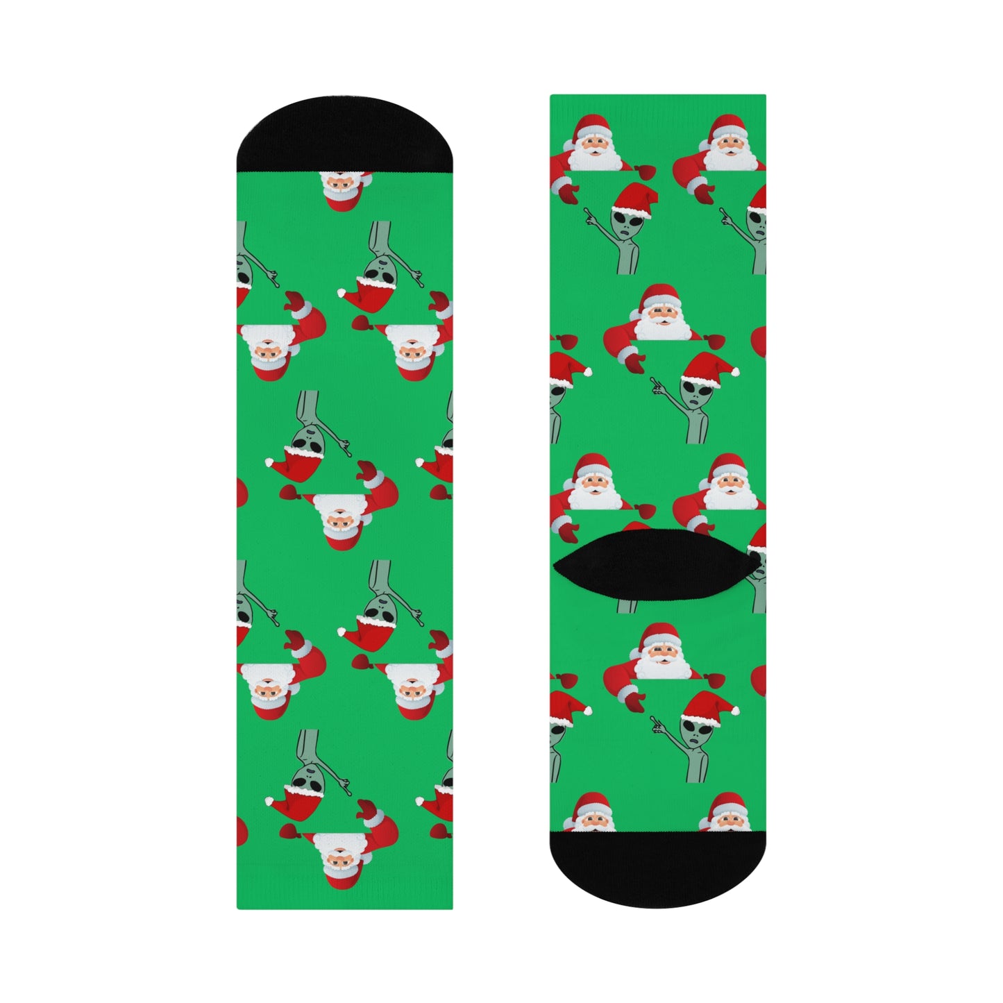 Santa Alien - Christmas UFO Fun Novelty Holiday Socks