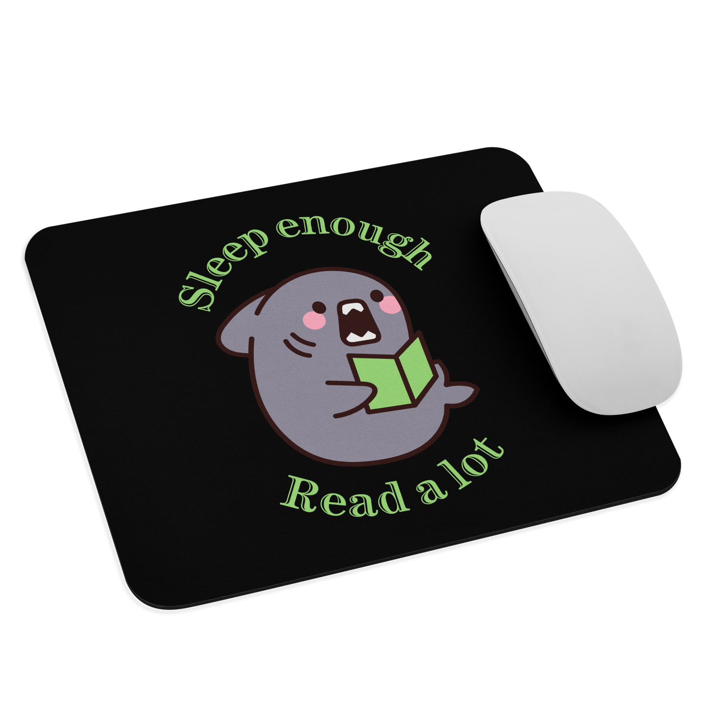 Sleep Enough-Read A Lot Whale Mouse Pad