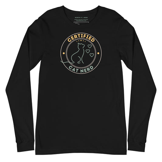 Certified Cat Nerd Long-sleeved T-shirt