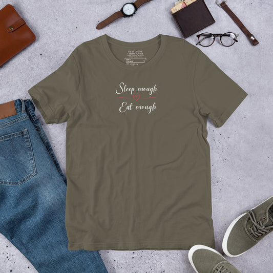 Sleep Enough-Eat Enough (Heart) Short-sleeved T-shirt