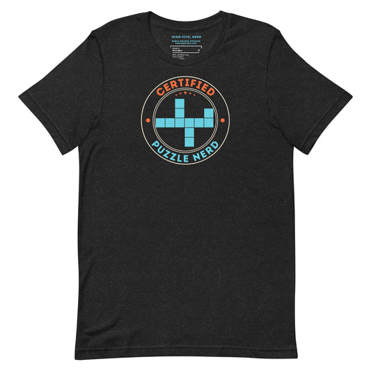 Certified Crossword Puzzle Nerd Short-sleeved T-shirt