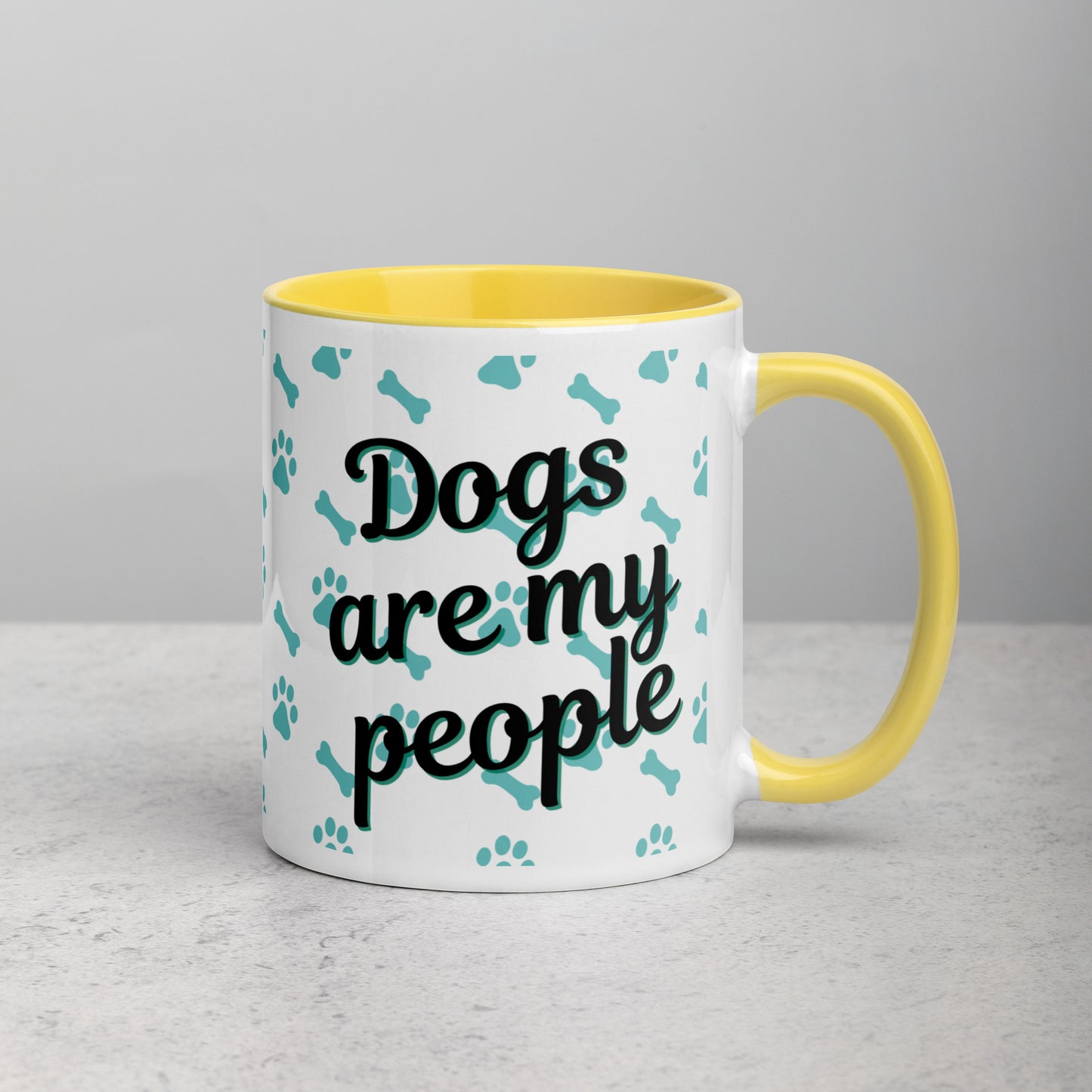 Dogs Are My People - Dog Lovers Mug - teal with color inside